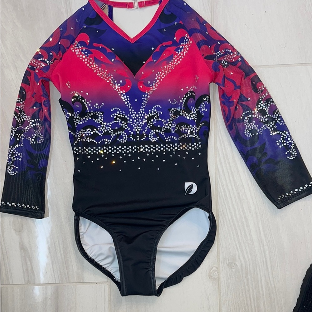 Vibrant Leotard with Rhinestone Accents